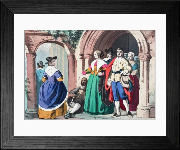 Framed Print : Everyday clothes of ordinary English people at the time of King Charles I Framed Print : Everyday clothes of ordinary English people at the time of King Charles I