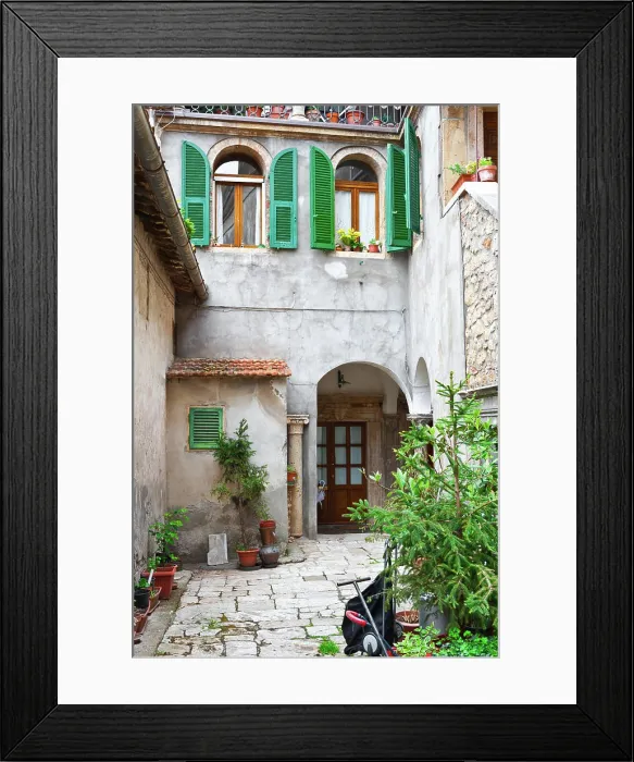 Framed Print : Courtyard Courtyard in the Historic Center City of Sorano in Italy Copyright: xZoonar.com / gkunax 8530216 Framed Print : Courtyard Courtyard in the Historic Center City of Sorano in Italy Copyright: xZoonar.com / gkunax 8530216