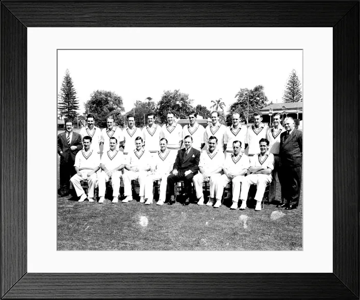Framed Print : English Cricket Tour Of Australia 1954 - Cricket. December 10, 1954.;English Cricket Tour Of Australia 1954 - Cricket Framed Print : English Cricket Tour Of Australia 1954 - Cricket. December 10, 1954.;English Cricket Tour Of Australia 1954 - Cricket