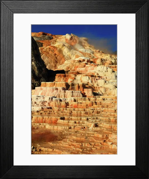 Framed Print : The TravertineTerraces and Pools of Mammoth Hot Springs in Yellowstone National Park in Wyoming Framed Print : The TravertineTerraces and Pools of Mammoth Hot Springs in Yellowstone National Park in Wyoming