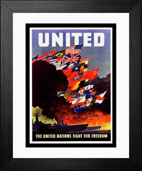 Framed Print : United Nations Second World War poster Framed Print : United Nations Second World War poster