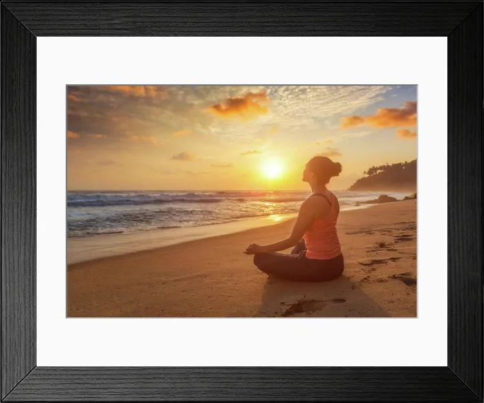 Framed Print : Woman doing yoga - meditate Framed Print : Woman doing yoga - meditate