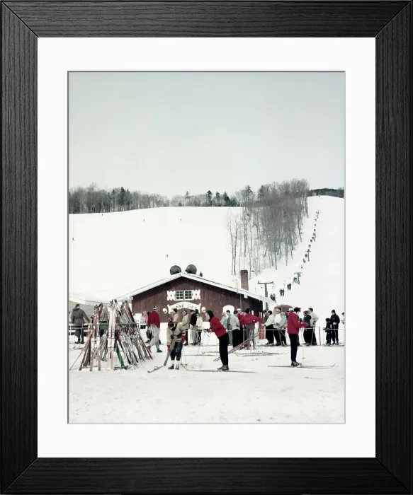 Framed Print : 1950S Skiers At Alpine Lift Mount Mt Mansfield Vermont Framed Print : 1950S Skiers At Alpine Lift Mount Mt Mansfield Vermont