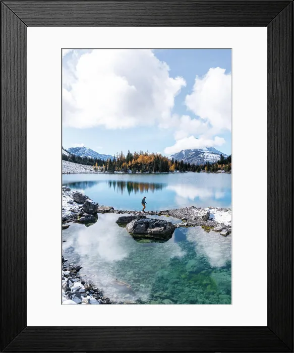 Framed Print : Hiking Along Chester Lake With Beautiful Golden Larches Framed Print : Hiking Along Chester Lake With Beautiful Golden Larches
