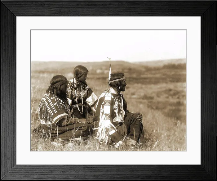 Framed Print : Edward S. Curtis Native American Indians - Overlooking the camp--Piegan Indians circa 1910