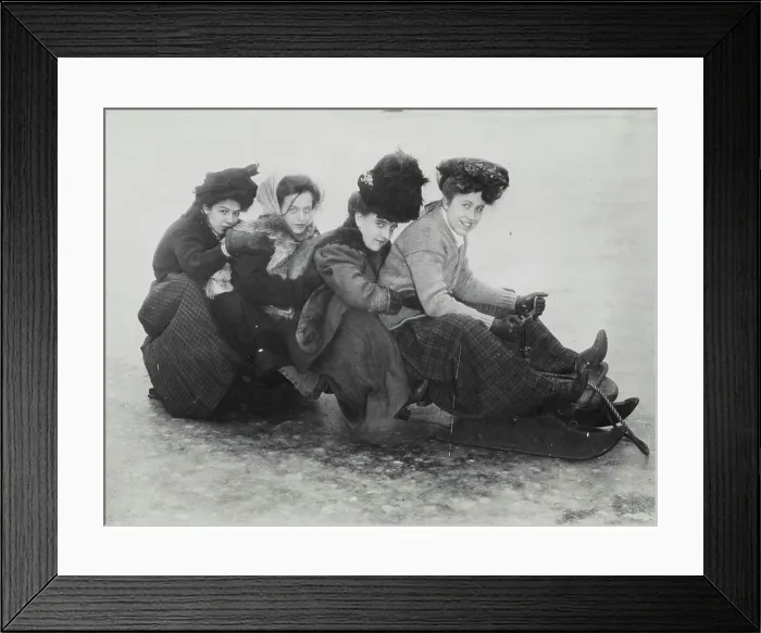 Framed Print : Winter sports, 1890's Framed Print : Winter sports, 1890's