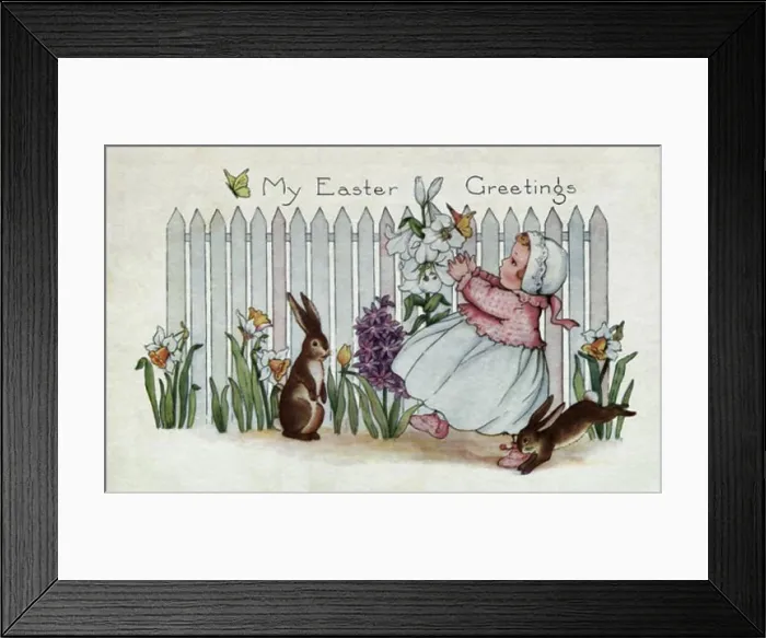 Framed Print : My Easter Greetings Postcard Private Collection