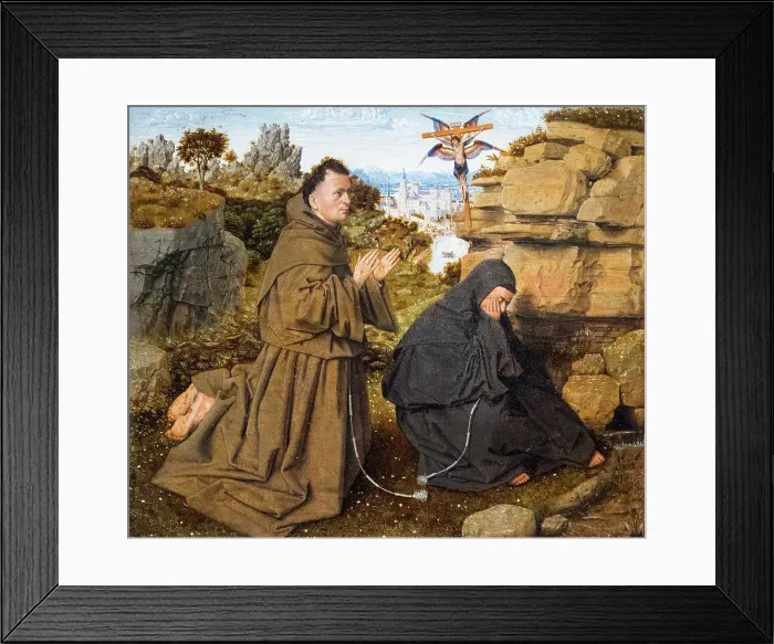 Framed Print : Saint Francis of Assisi Receiving the Stigmata 1430-32 Oil on vellonel; mounted on panel artist unkown Framed Print : Saint Francis of Assisi Receiving the Stigmata 1430-32 Oil on vellonel; mounted on panel artist unkown
