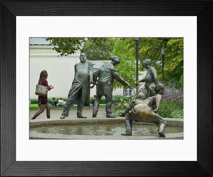 Framed Print : Fountain Cycle of Money, Elisengarten, Aachen, North Rhine-Westphalia, Germany, Europe