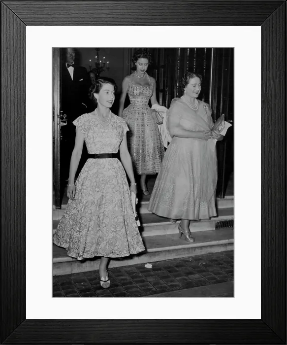 Framed Print : Queen Mother's Birthday Surprise -- A Royal Secret for the Queen Mother's birthday was this smiling theatre party