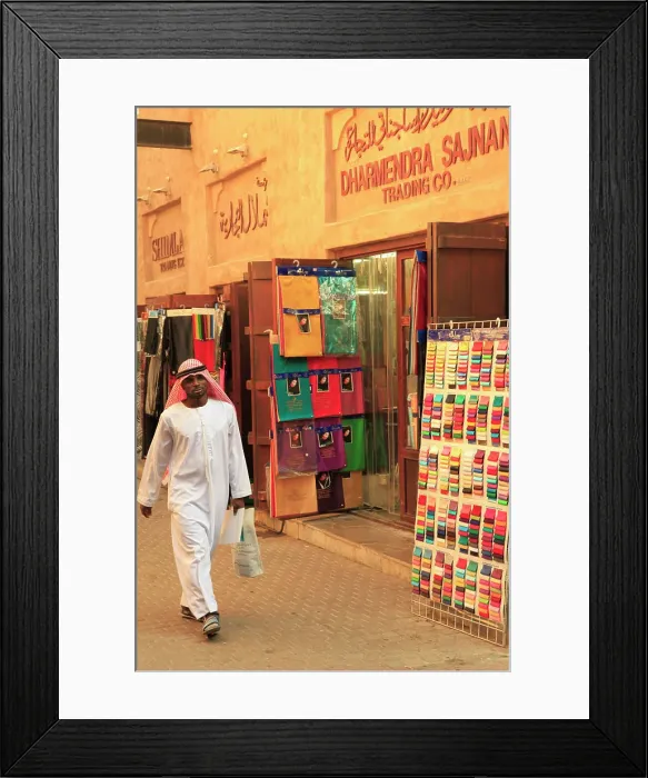 Framed Print : United Arab Emirates, Dubai, Bur Dubai, Souq, textile shop Framed Print : United Arab Emirates, Dubai, Bur Dubai, Souq, textile shop