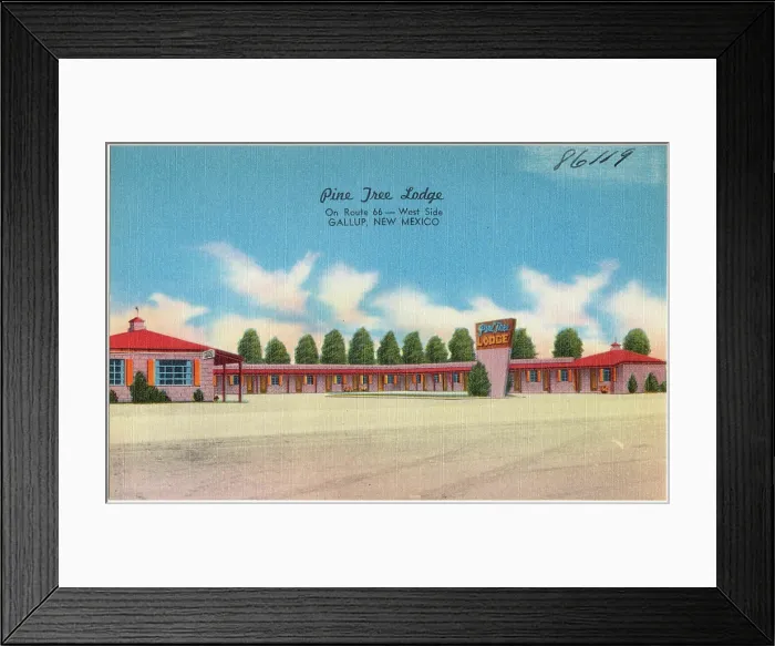 Framed Print : Pine Tree Lodge, on Route 66 -- West side Framed Print : Pine Tree Lodge, on Route 66 -- West side
