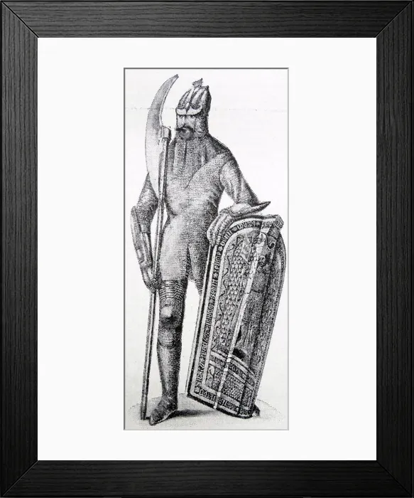 Framed Print : Bohemian warrior in chain armour typical of the 15th century Framed Print : Bohemian warrior in chain armour typical of the 15th century
