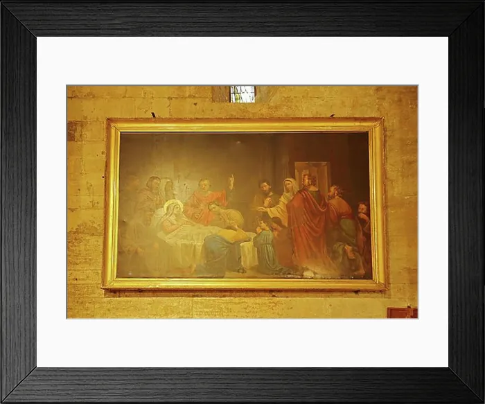 Framed Print : Painting Jesus and Disciple Healing Sick Man in Bed Framed Print : Painting Jesus and Disciple Healing Sick Man in Bed