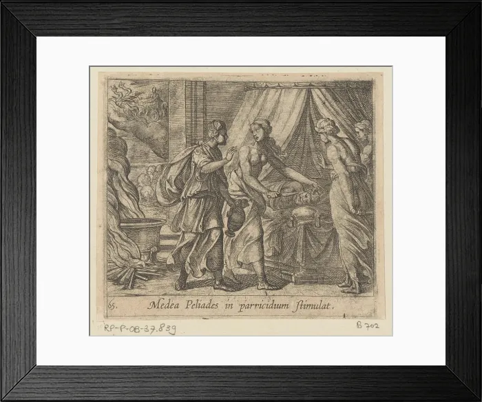 Framed Print : Daughters of Pelias kill their father; Medea Peliades in Parricidium stimulat; Metamorphoseon Sive Transformationum; Framed Print : Daughters of Pelias kill their father; Medea Peliades in Parricidium stimulat; Metamorphoseon Sive Transformationum;