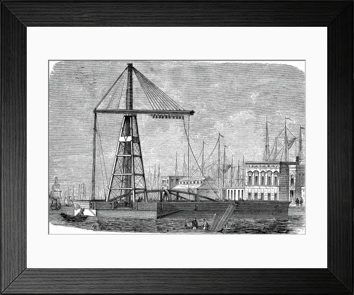 Framed Print : The iron steam derrick, steam crane