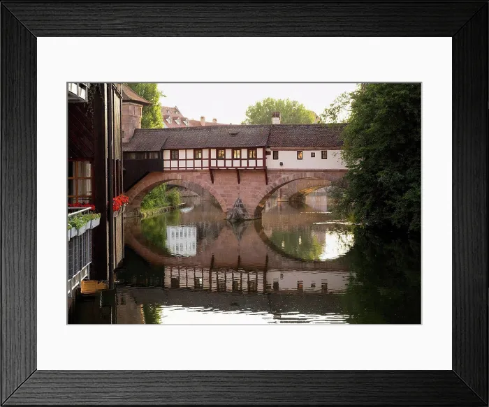 Framed Print : Germany, Nuremberg, bridge over Pegnitz River at Henkerturm Framed Print : Germany, Nuremberg, bridge over Pegnitz River at Henkerturm