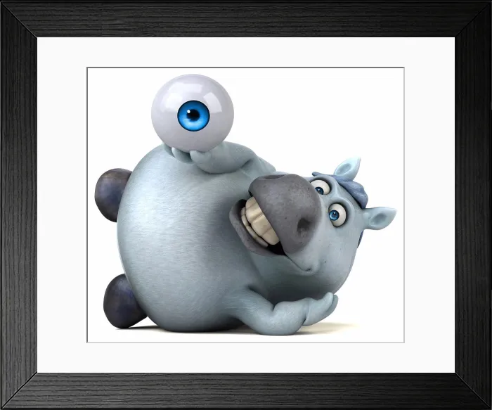 Framed Print : Fun horse - 3D Illustration Framed Print : Fun horse - 3D Illustration