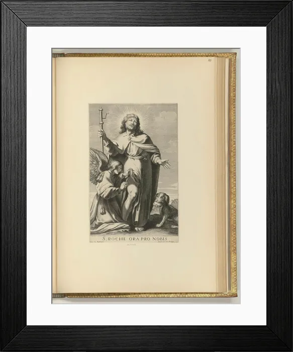 Framed Print : Copper engraving by Gilles Rousselet created between 1620 and 1686 depicting Saint Roch Framed Print : Copper engraving by Gilles Rousselet created between 1620 and 1686 depicting Saint Roch