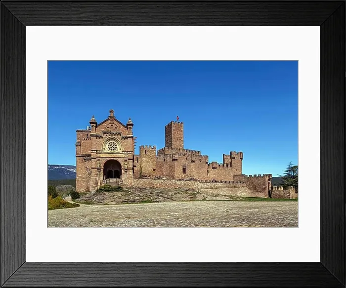 Framed Print : Castle of Xavier is located on a hill in Navarre, Spain, Europe Framed Print : Castle of Xavier is located on a hill in Navarre, Spain, Europe