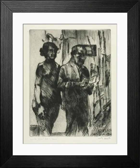 Framed Print : In the Studio, 1919. Lovis Corinth (German, 1858-1925). Drypoint; Framed Print : In the Studio, 1919. Lovis Corinth (German, 1858-1925). Drypoint;