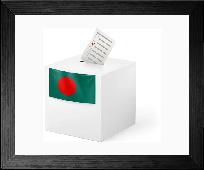 Framed Print : Ballot Box With Voting Paper Bangladesh Election in Bangladesh ballot box with voting paper on white background