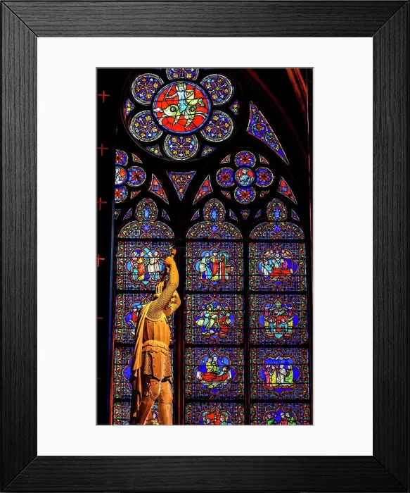 Framed Print : Saint King Louis Deathbed Stained Glass New Notre Dame Cathedral Paris France Framed Print : Saint King Louis Deathbed Stained Glass New Notre Dame Cathedral Paris France