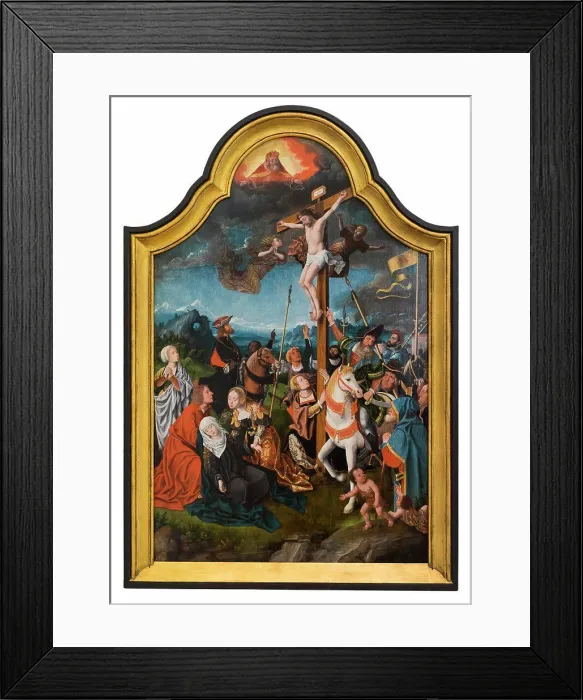 Framed Print : The Crucifixion 1520s Oil on wood Framed Print : The Crucifixion 1520s Oil on wood