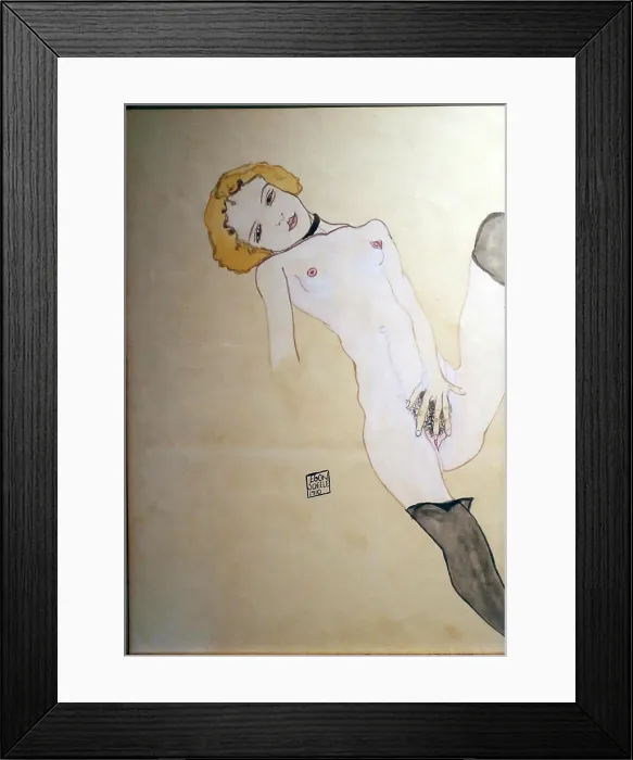 Framed Print : World Erotic Art Museum. Egon Shiel ( 1890-1918). Watercolor stamped signature. 1910. Miami, Florida, USA