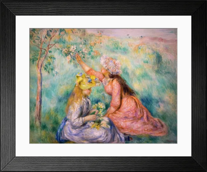 Framed Print : Girls Picking Flowers in a Meadow; about 1890 Oil on canvas Pierre-Auguste Renoir French; 1841-1919 Framed Print : Girls Picking Flowers in a Meadow; about 1890 Oil on canvas Pierre-Auguste Renoir French; 1841-1919