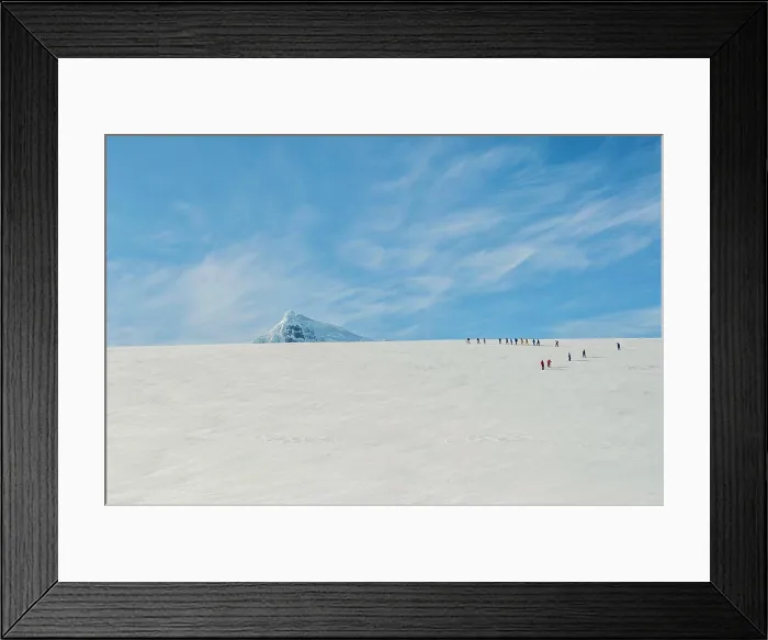Framed Print : Tourists hiking on the glacier at Damoy Point Framed Print : Tourists hiking on the glacier at Damoy Point