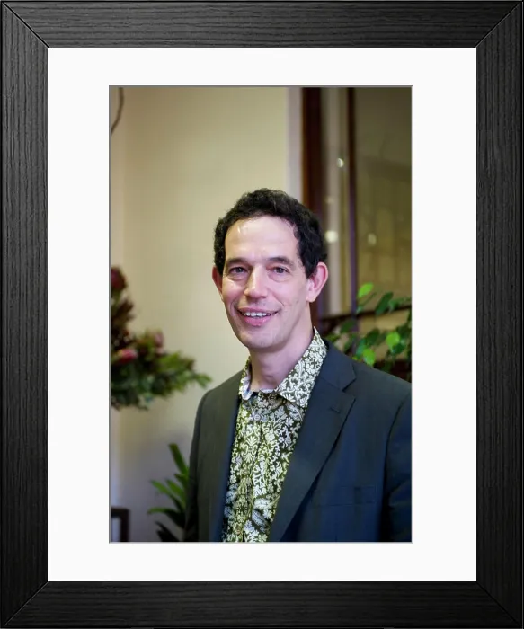 Framed Print : Neil Turok at TED talk, TED prize winner, Chair of Mathematical Physics (1967) at Cambridge University