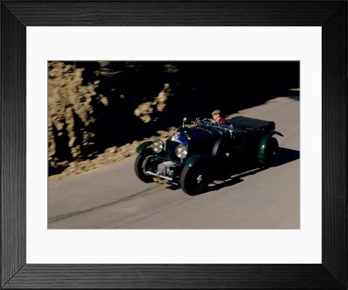 Framed Print : 1929 Bentley 4.5 liter Touring Car front 3 / 4 action Phil Hill