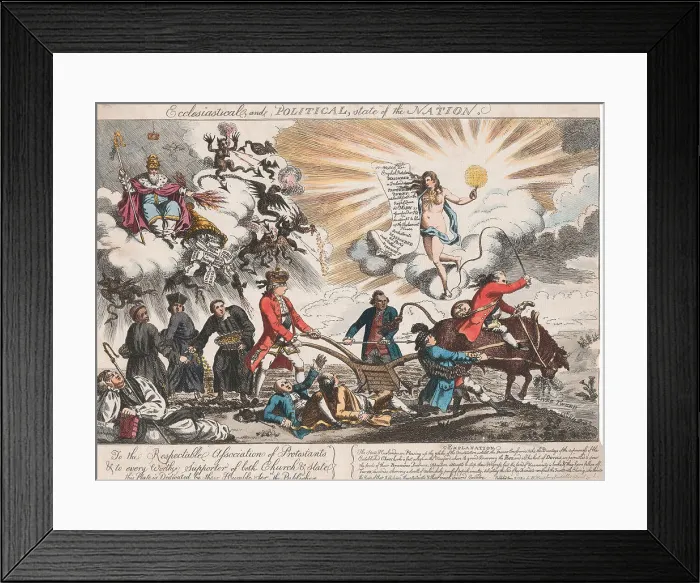 Framed Print : Ecclesiastical, and, Political, State of the Nation, unknown artist, 1780, Sheet: 9 3 / 4 x 12 7 / 8in. (24.8 x 32.7cm)