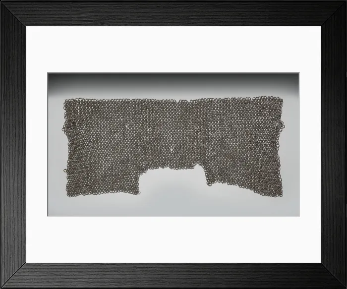 Framed Print : Chain Mail, 1500s. Europe. Steel; average: 50.8 cm (20 in.); across top: 35.6 cm (14 in.) Framed Print : Chain Mail, 1500s. Europe. Steel; average: 50.8 cm (20 in.); across top: 35.6 cm (14 in.)