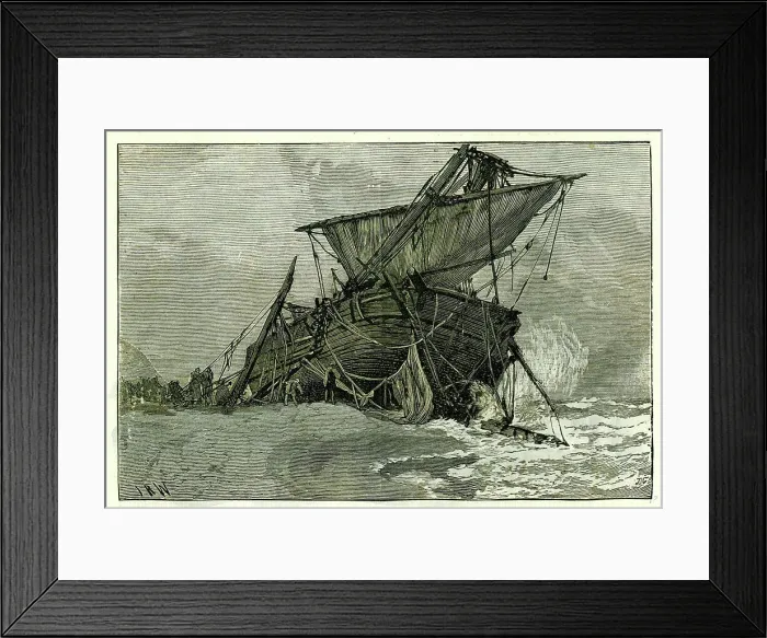 Framed Print : Wreck of the Tally Ho, Eastbourne, U.K. 1887 Framed Print : Wreck of the Tally Ho, Eastbourne, U.K. 1887