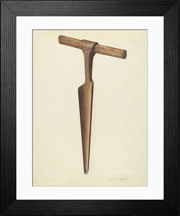 Framed Print : Herman O Stroh, Auger, 1938 Auger