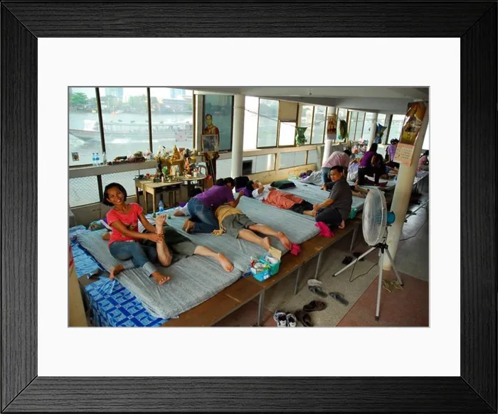 Framed Print : School for Thai Massage, temple facilities, Wat Vorachanyawas, Wat Worachanyawat, Bangkok, Krung Thep, Thailand, Asia