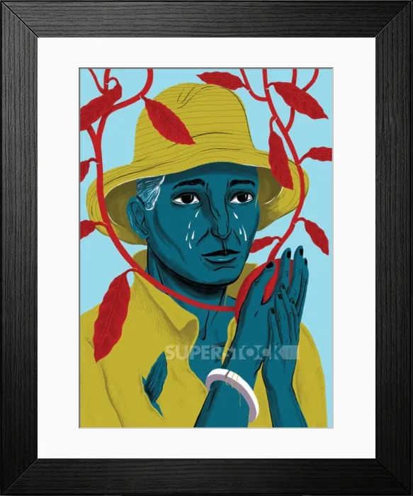 Framed Print : Portrait of mature woman crying Framed Print : Portrait of mature woman crying