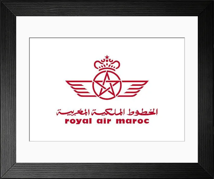 Framed Print : Royal Air Maroc, Logo, White background Framed Print : Royal Air Maroc, Logo, White background