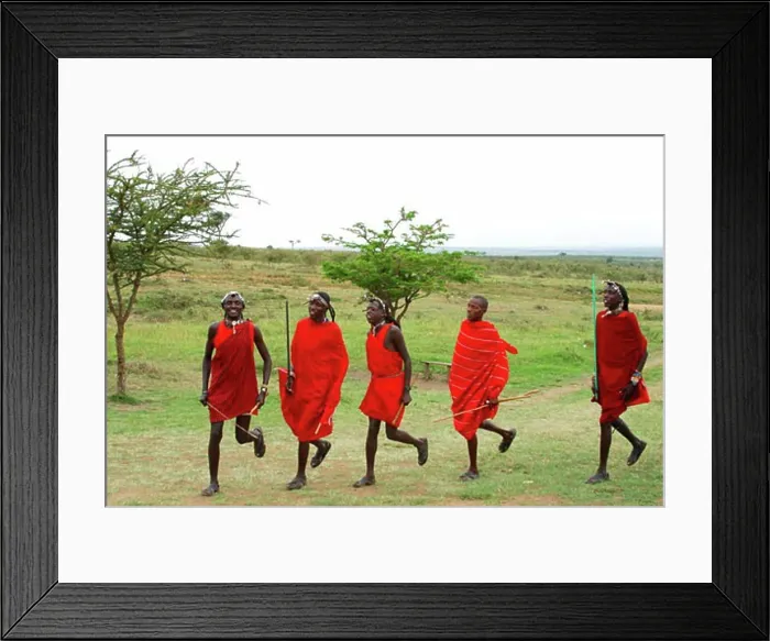 Framed Print : Maasai warriors perform welcome dance Masai Mara Tribal village Kenya East Africa Framed Print : Maasai warriors perform welcome dance Masai Mara Tribal village Kenya East Africa