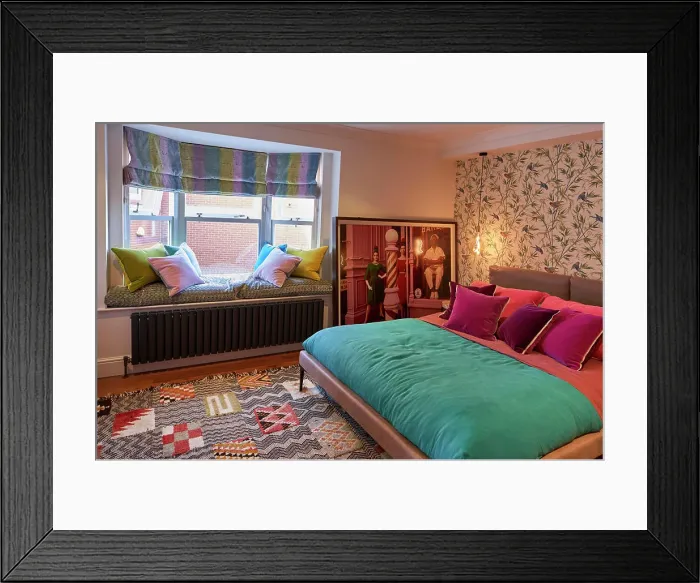 Framed Print : Guest bedroom with window seat. Burnham, Burnham on Crouch, United Kingdom. Architect: N / A, 2022