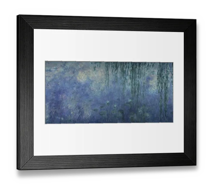 Framed Print : Water Lilies, Morning with Willows (Central Part) Claude Monet (1840-1926 / French) Oil on Canvas Musee de l'Orangerie Framed Print : Water Lilies, Morning with Willows (Central Part) Claude Monet (1840-1926 / French) Oil on Canvas Musee de l'Orangerie