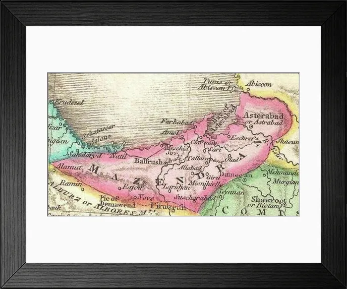 Framed Print : John Pinkerton. Map of Persia. 1818.I. Mazendaran Framed Print : John Pinkerton. Map of Persia. 1818.I. Mazendaran