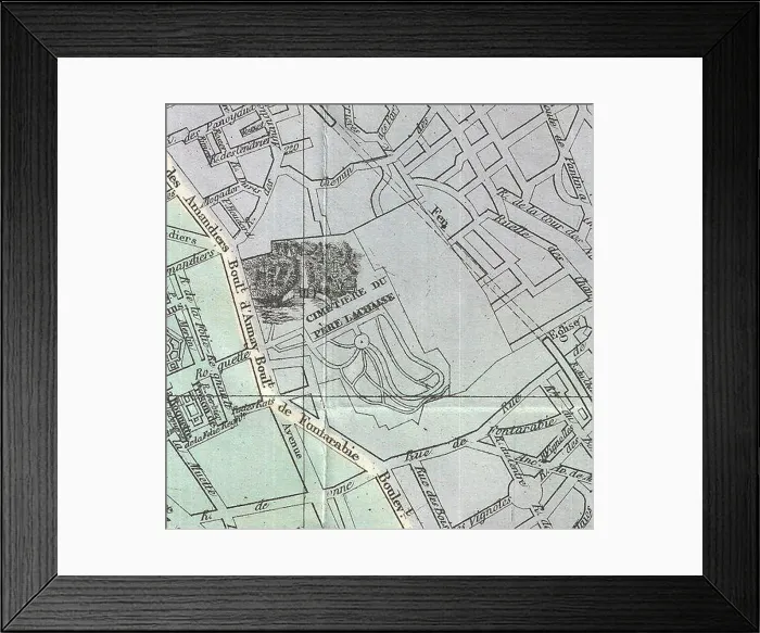  : 1864 Garnier Map of Pairs, France w-Monuments