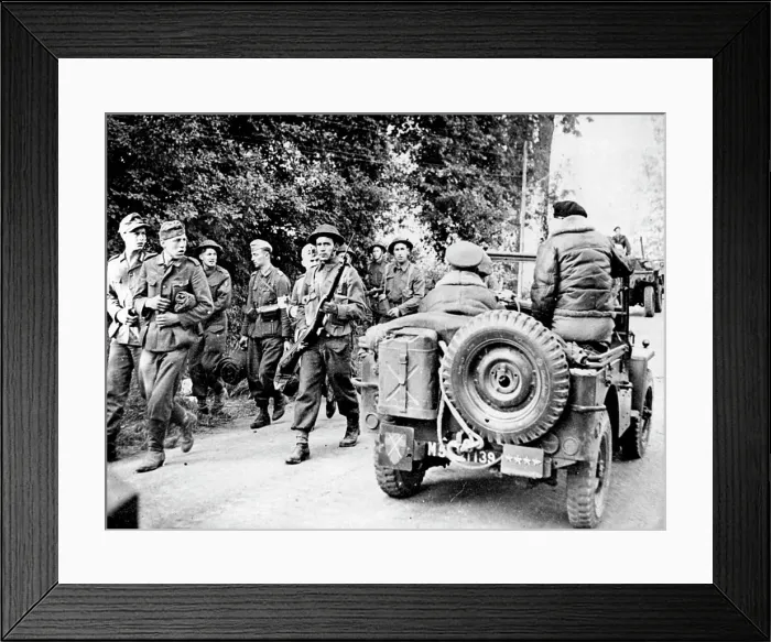 Framed Print : German Prisoners Stare At Montgomery -- Germans taken Prisoner in Normandy Stare at Gen Framed Print : German Prisoners Stare At Montgomery -- Germans taken Prisoner in Normandy Stare at Gen