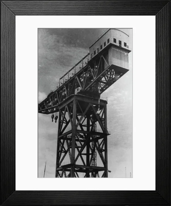 Framed Print : Singapore Naval Base: The giant crane at H.M. October 24, 1950