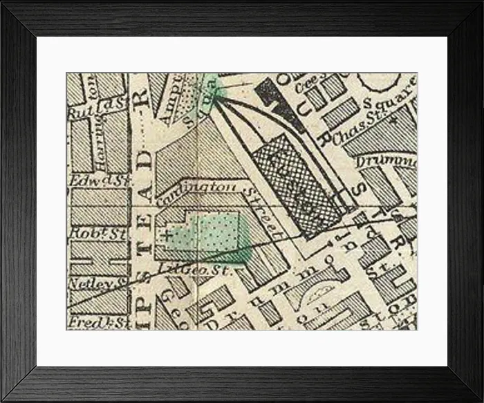 Framed Print : 1890 Bacon Traveler's Pocket Map of London, England Framed Print : 1890 Bacon Traveler's Pocket Map of London, England