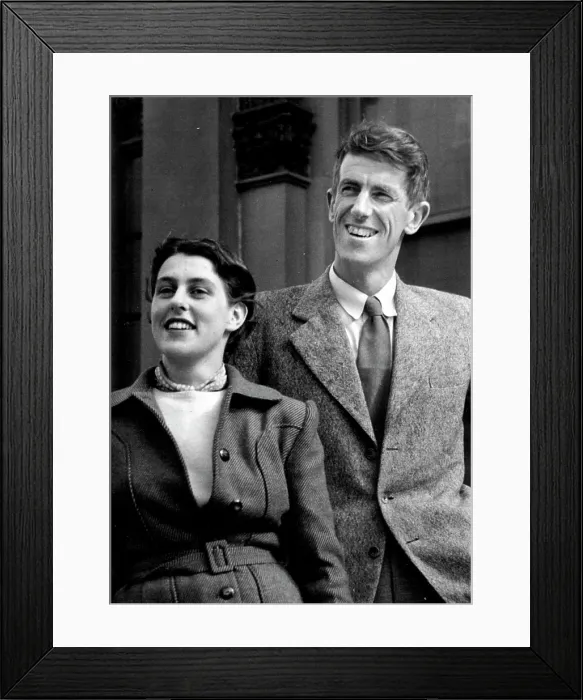 Framed Print : Sir Edmund Hillary - With Wife & Family (Not Mother & Father or Sister, Br.) - Personality. August 1, 1953 Framed Print : Sir Edmund Hillary - With Wife & Family (Not Mother & Father or Sister, Br.) - Personality. August 1, 1953