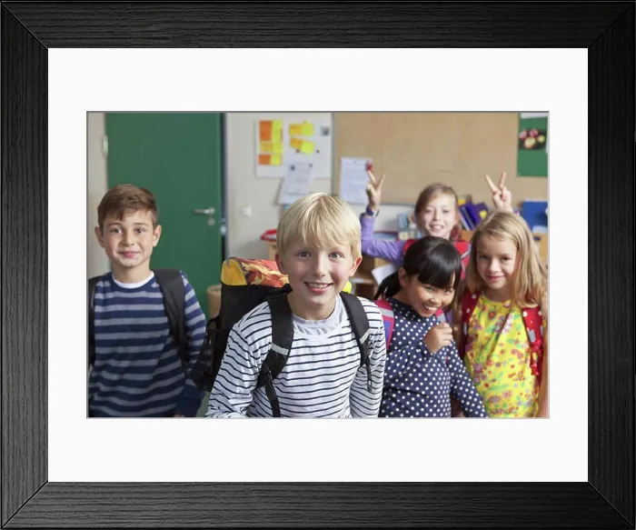 Framed Print : Students having fun together in classroom Framed Print : Students having fun together in classroom